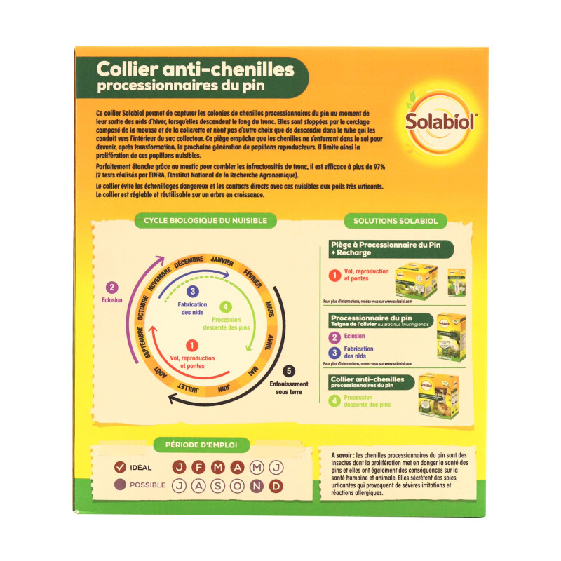 SOLABIOL SOCOPRO Piège à chenilles processionnaires du pin | Kit Complet avec Collier réglable, Diamètre 55 cm