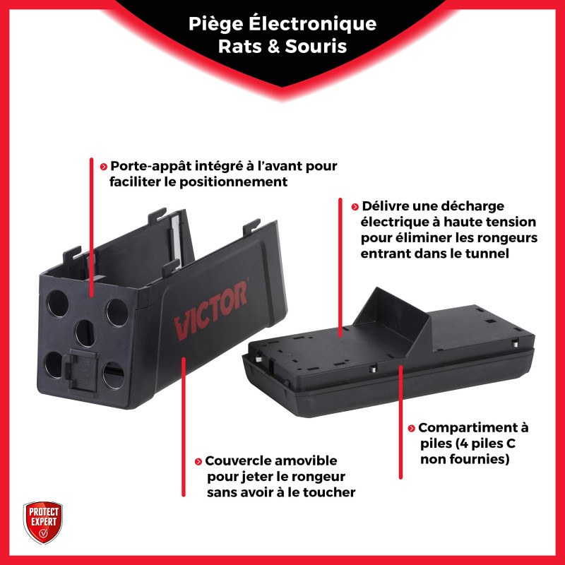 PROTECT EXPERT Victor RASOUTRAP Piège À Rat Electronique-Rapide, Précis Et Faciles A Utiliser, Incolore, Taille Unique
