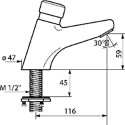 Delabie - Robinet temporise TEMPOSTOP 2 pour lavabo bouton-poussoir avec securite anti-blocage Ref : 702301