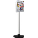 Poteau alu anodisé sur socle portable avec présentoir - 2030137