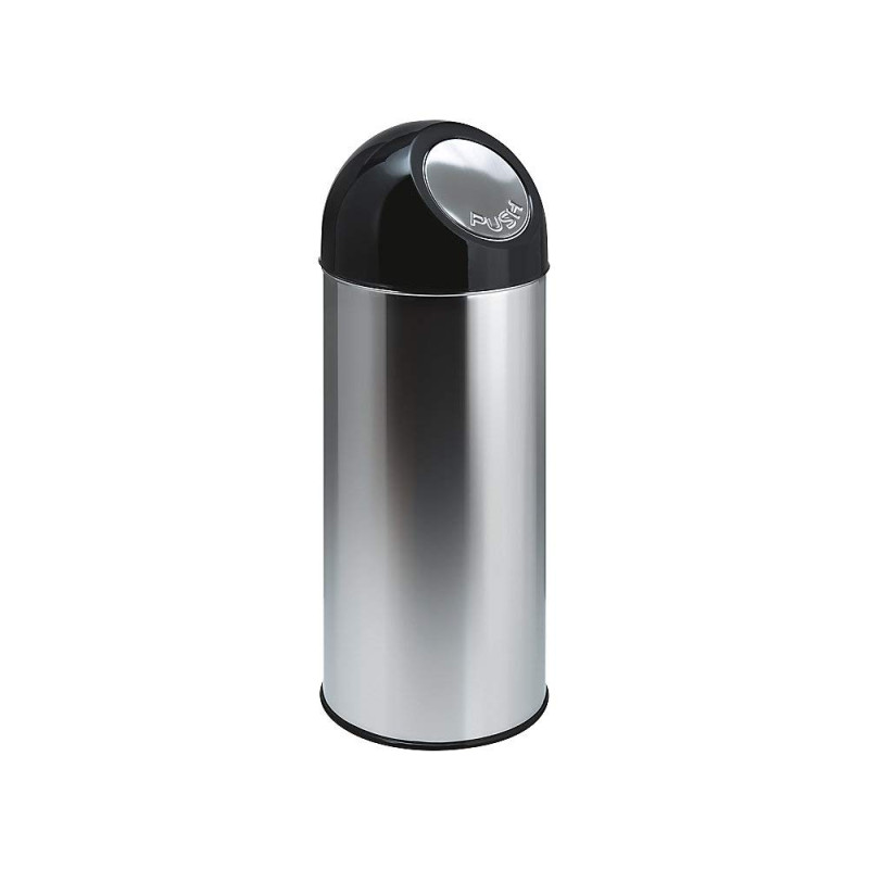 VEPABINS V-Part Pushbin Prullenbak - 55 l - RVS/Zwart