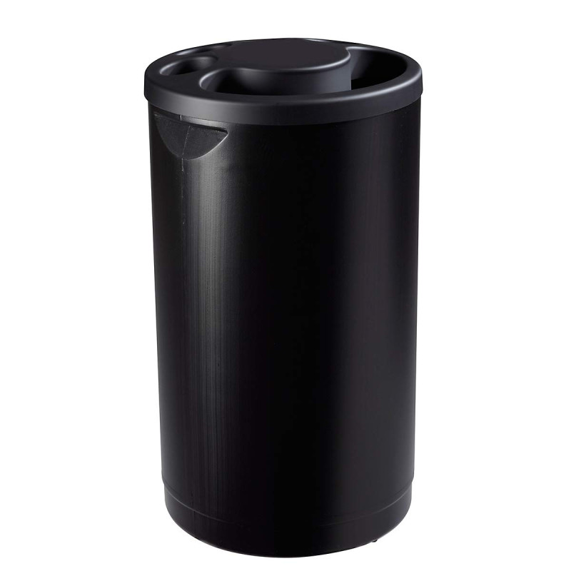 Collecteur de gobelets capacité 800, corbeille 25L - Diamètre 38, hauteur 65 cm coloris noir