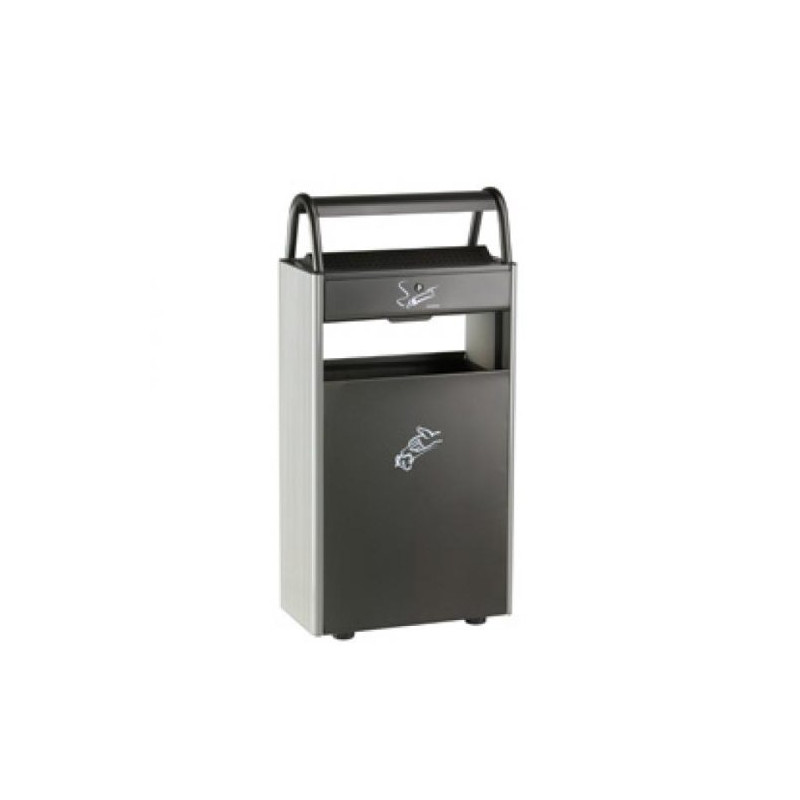Rossignol-cendrier 12l + Corbeille 60l Hauteur 96cm Gris