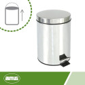 Amig - Poubelle en acier inoxydable avec pédale | 5 litres | Contenant intérieur amovible en plastique avec poignée | Hygiénique