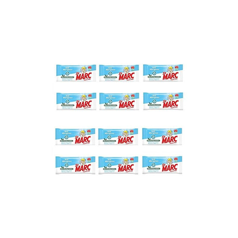 ST MARC Lot de 12 Lingettes Biodégradables Nettoyantes et Désinfectantes Anti-allergènes x42