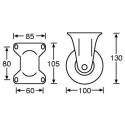 Adam Hall 372141 Roulette pivotante