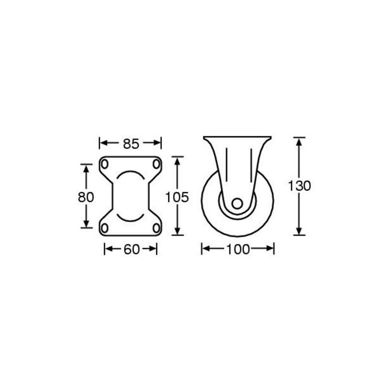 Adam Hall 372141 Roulette pivotante