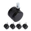 castors Chaise De Bureau à roulettes 5 Pcs Universel roulettes Pivotantes Remplacement roulettes 5 CentimèTres 50mm Filetage M10
