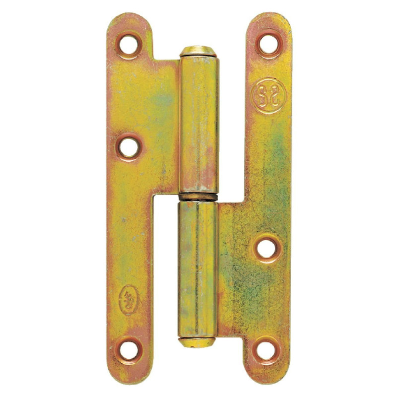 Paumelle menuiserie bois bout rond - Gauche - Hauteur 110 mm - Largeur 55 mm - Vendu par 12
