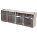 DSTOCK60 - Blocs à 4 tiroirs basculants et amovibles Beige - Idéal pour le tri et le rangement de pièces de très petites dimensi