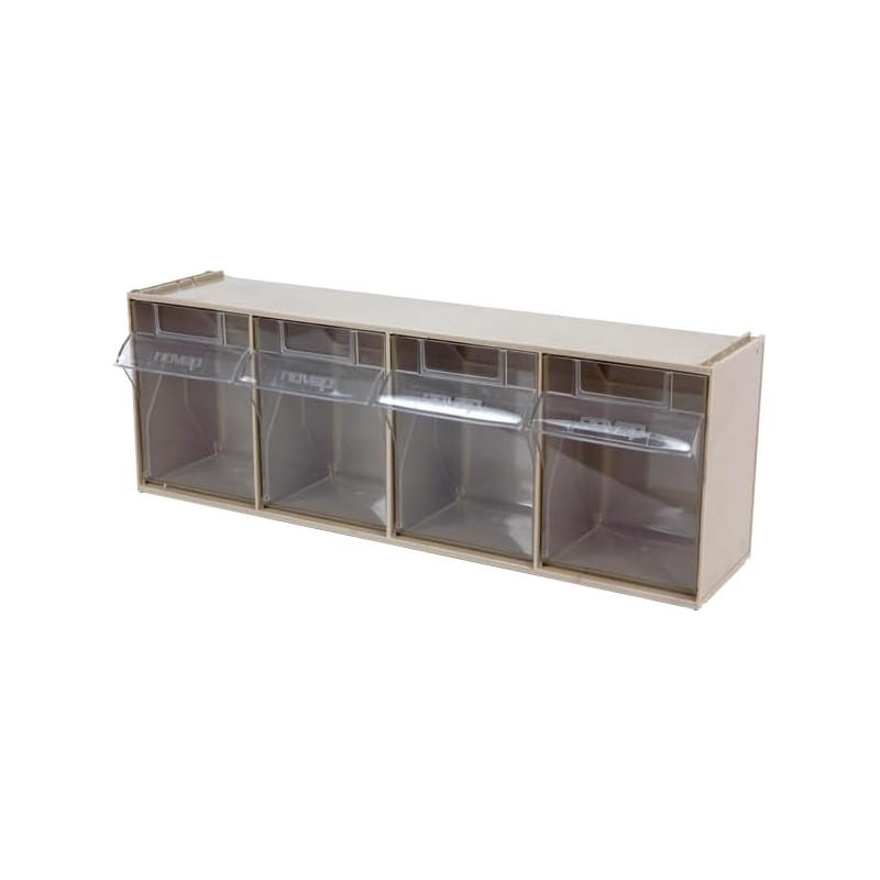 DSTOCK60 - Blocs à 4 tiroirs basculants et amovibles Beige - Idéal pour le tri et le rangement de pièces de très petites dimensi