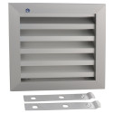 Renson Grille de ventilation - Grille à lamelles 20 x 20 cm | pour mur de fixation | avec moustiquaire | Aluminium Argent Anodis
