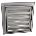 Renson Grille de ventilation - Grille à lamelles 20 x 20 cm | pour mur de fixation | avec moustiquaire | Aluminium Argent Anodis