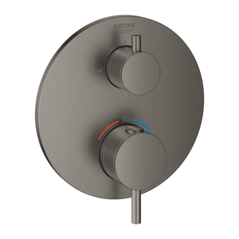 Grohe Atrio Pièce de finition mitigeur douche encastrable thermostatique sans inverseur douche et baignoire Brushed Hard Graphit