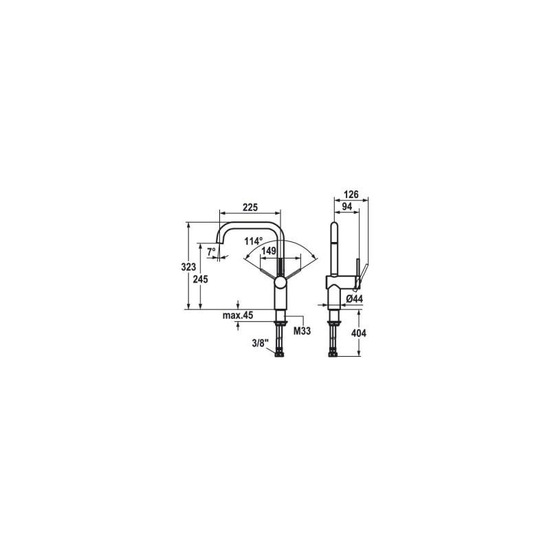 KWC 10.231.013.700FL 7843838 Livello Mitigeur à levier écoulement orientable Acier Inoxydable
