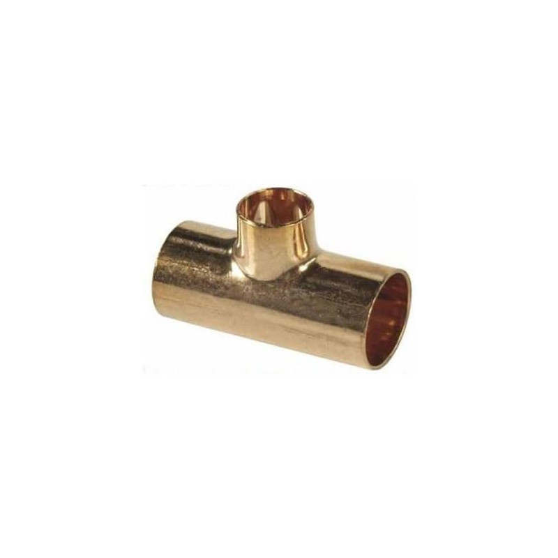 Tuyau droit raccord cuivre soudure tee installation d'eau 28x15x28mm commune