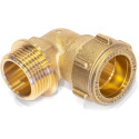 Raccord de serrage en cuivre - Raccord coudé DVGW - Angle 90° AG (22 x 3/4")