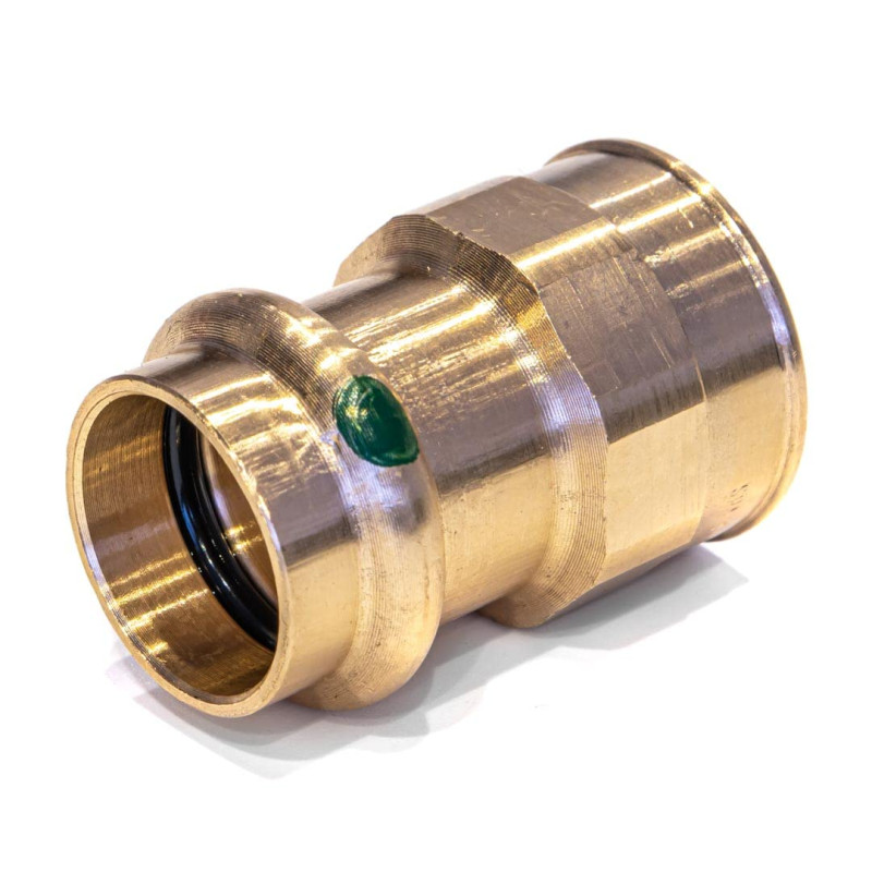 EAU Profipress Raccord à Sertir DVGW, SC-Contur (V-Kontur) - Raccord droit bronze à sertir Sanpress F/F 28x1"