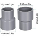 QUARKZMAN 40mm x 32mm PVC Réduction Couplage x 2 PCS DWV Tuyau Raccord Couplage Connecteurs pour Bâtiment Irrigation Plomberie I
