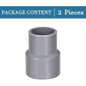 QUARKZMAN 40mm x 32mm PVC Réduction Couplage x 2 PCS DWV Tuyau Raccord Couplage Connecteurs pour Bâtiment Irrigation Plomberie I