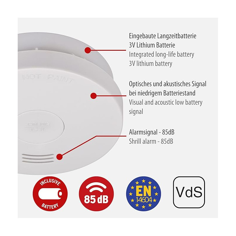Brennenstuhl 1290050 RM L 3100 Détecteur de fumée, Blanc…