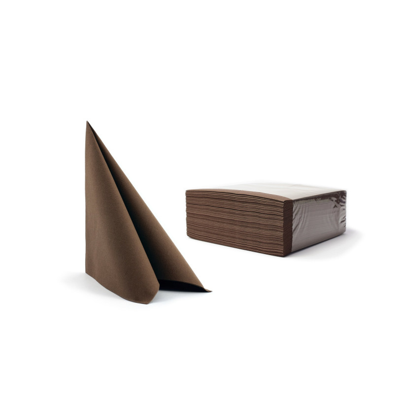 Airlaid Serviettes 40 x 40 cm, MARRON, Lot de 800, idéal pour gehobene Gastronomie, Hôtel Erie