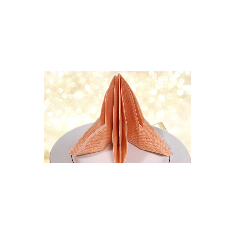 AIRLAID Serviettes DE Table en Papier JETABLES Paquet DE 50 Serviettes - Motifs Orange - IUTA Terracotta - 40 x 40 CM (4)