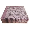 Airlaid Serviettes DE Table en Papier JETABLES Paquet DE 50 Serviettes - Motifs Fleurs Rose ET Fuchsia - FLO PRUNIA - 40 x 40 CM