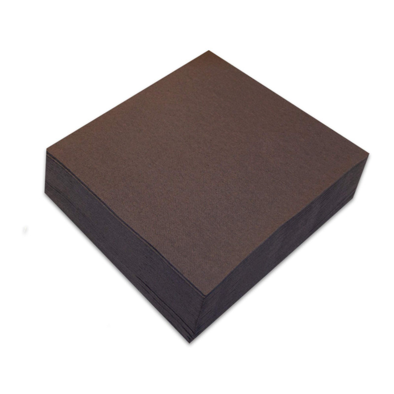 saten ser41007365 Deluxe Soy élégant, serviette 40 x 40, airlaid, pli 1/4, 50 serviettes, Chocolat
