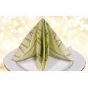 AIRLAID Serviettes DE Table en Papier JETABLES Paquet DE 50 Serviettes - Motifs TIRETS Vert ET Marron - Mood Verde - 40 x 40 CM