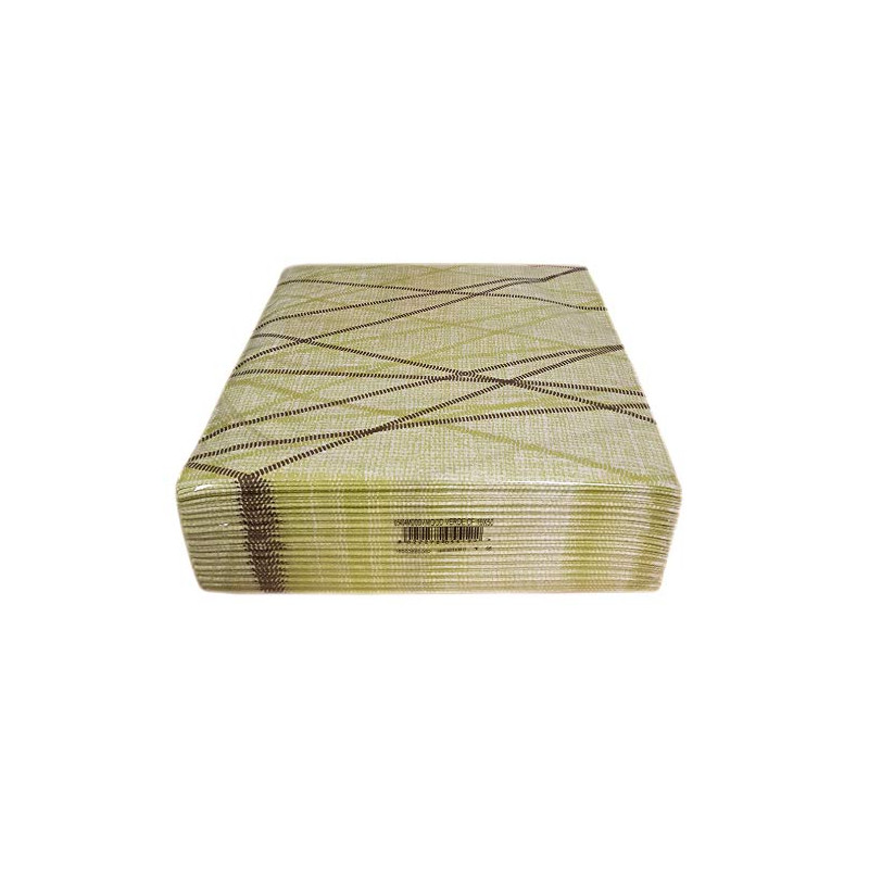 AIRLAID Serviettes DE Table en Papier JETABLES Paquet DE 50 Serviettes - Motifs TIRETS Vert ET Marron - Mood Verde - 40 x 40 CM