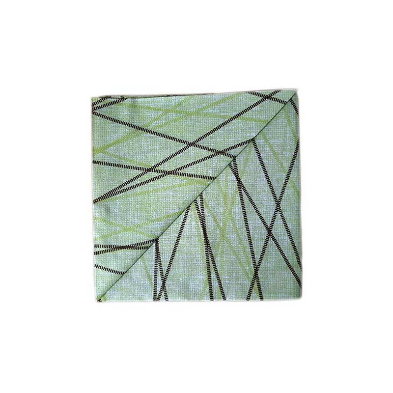 AIRLAID Serviettes DE Table en Papier JETABLES Paquet DE 50 Serviettes - Motifs TIRETS Vert ET Marron - Mood Verde - 40 x 40 CM