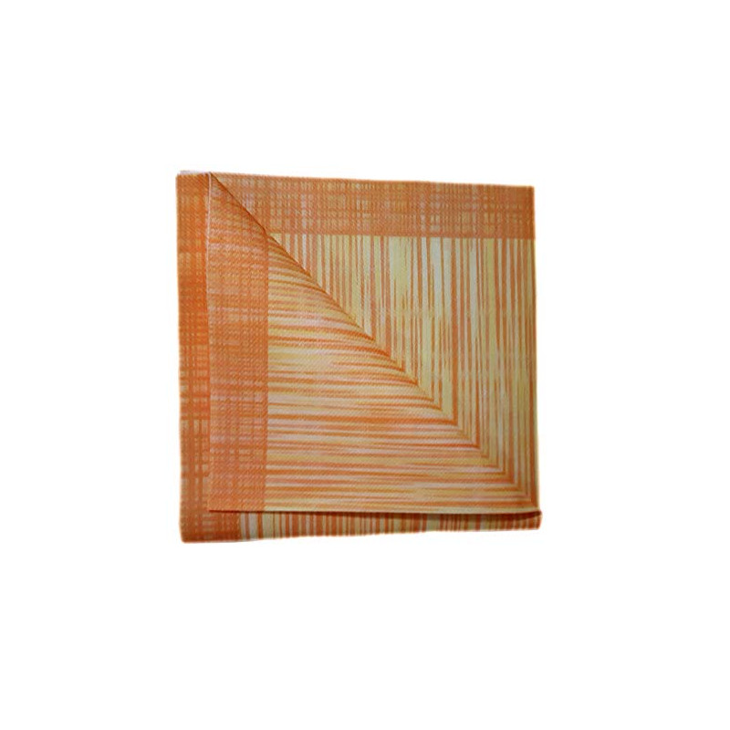 100 SERVIETTES DE TABLE EN PAPIER JETABLES AIRLAID - LOT DE 2 PAQUETS DE 50 SERVIETTES - MOTIFS RAYÉ ORANGE ET JAUNE - RIBO ARAN