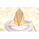 200 SERVIETTES DE TABLE EN PAPIER JETABLES AIRLAID - LOT DE 4 PAQUETS DE 50 SERVIETTES - MOTIFS ÉTOILE BEIGE - STELLA CHAMPAGNE