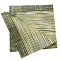 50 SERVIETTES DE TABLE EN PAPIER JETABLES AIRLAID - MOTIFS RAYE VERT ET JAUNE - RIBO VERDE - 40x40 CM