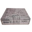AIRLAID Serviettes DE Table en Papier JETABLES Paquet DE 50 Serviettes - Motifs Fleurs Blanc CASSÉ ET Gris - FLO Nero - 40 x 40