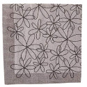 AIRLAID Serviettes DE Table en Papier JETABLES Paquet DE 50 Serviettes - Motifs Fleurs Blanc CASSÉ ET Gris - FLO Nero - 40 x 40