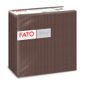 Fato - Serviettes en Papier Sec Airlaid, Effet tissu, Lot de 50 Serviettes, Taille 40x40 Pliées en 4, Couleur Chocolat