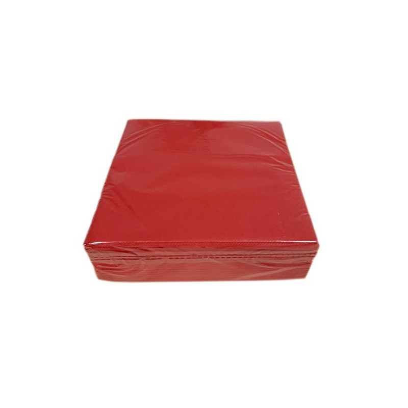 AIRLAID 100 Serviettes DE Table en Papier JETABLES 2 Paquets DE 50 Serviettes - Couleur Rouge - 40 x 40 CM