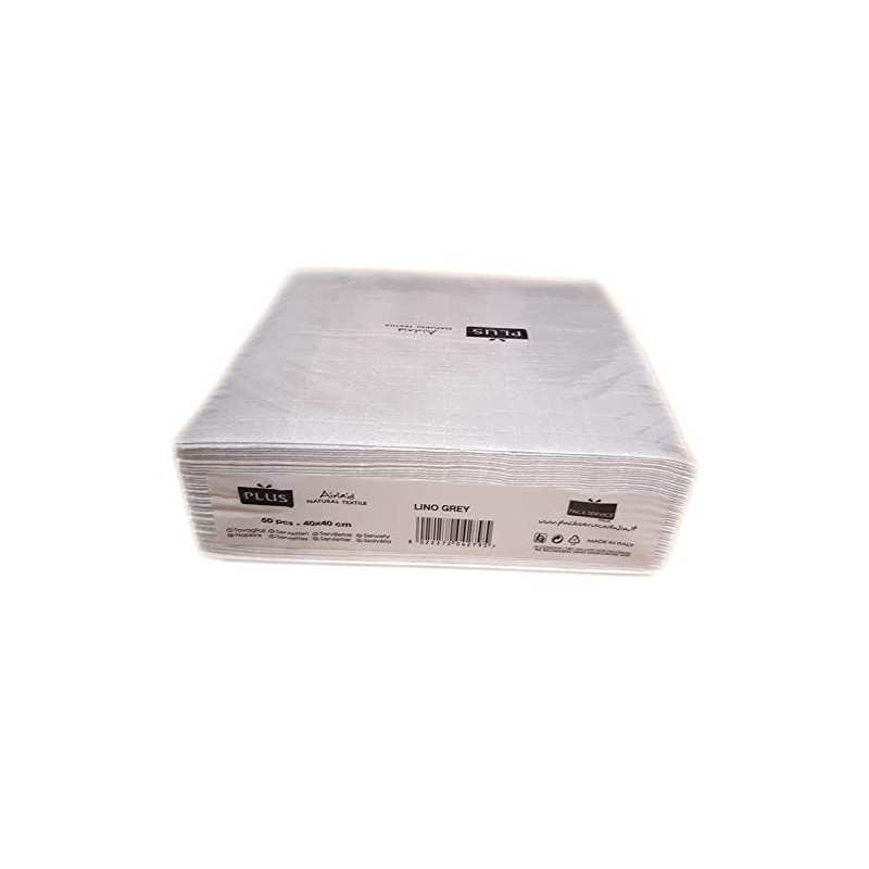 AIRLAID 200 Serviettes DE Table en Papier JETABLES Paquet DE 50 Serviettes - Motifs Gris - Lino Grey - 40 x 40 CM