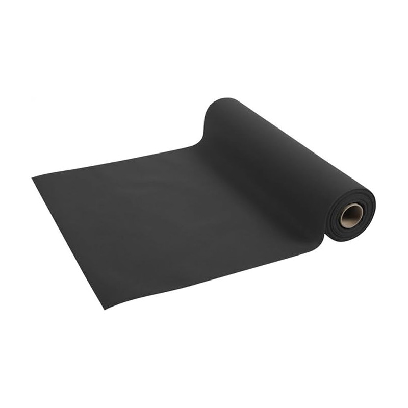 DSTOCK60 - Lot de 4 Rouleaux de chemins de Table / tête à tête - jetable - Non tissé Airlaid - Noir - 20 Feuilles prédécoupées -