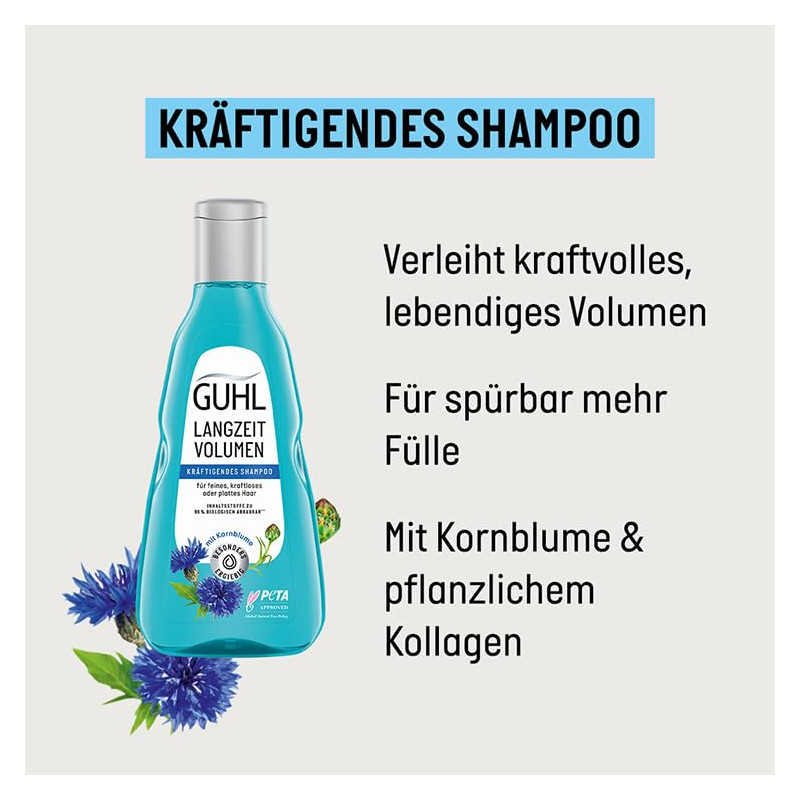 Guhl Shampooing à long terme volume - Contenu: 250 ml - Volume et abondance pour cheveux fins