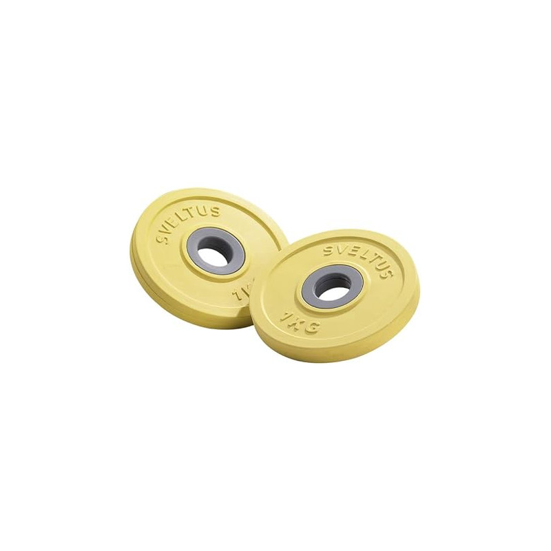 Sveltus Disques Fit'us 1 kg Adulte Unisexe, Jaune, diam. env. 13,5 cm…