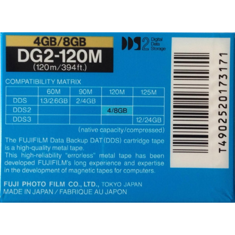 FujiFilm Support de stockage - FUJIFILM DG-120M - DDS-2 - 4 Go / 8 Go