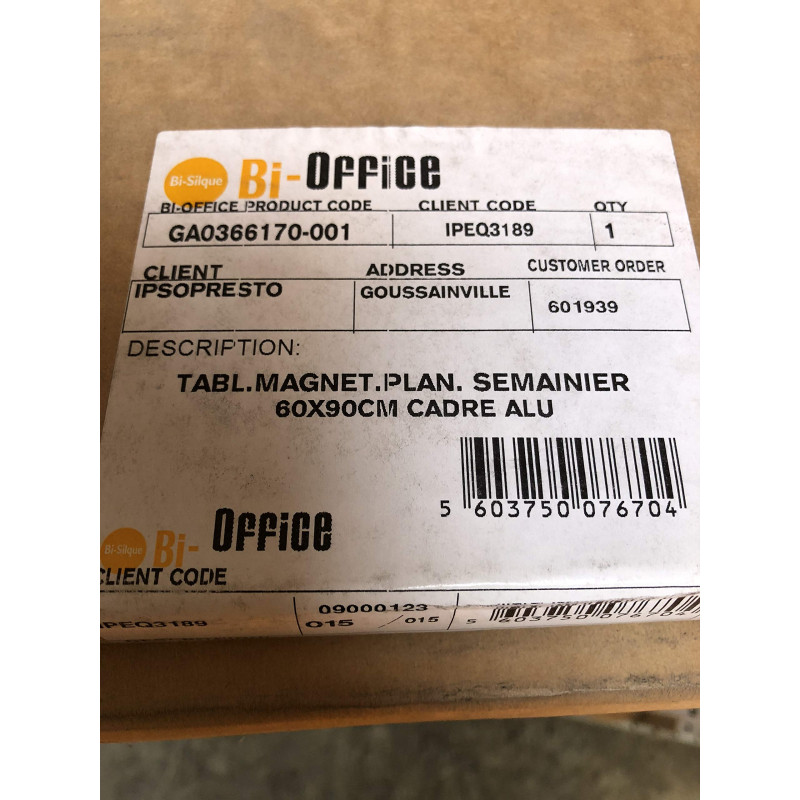 Tableau magnétique planning semainier 70x90 cm cadre Alu