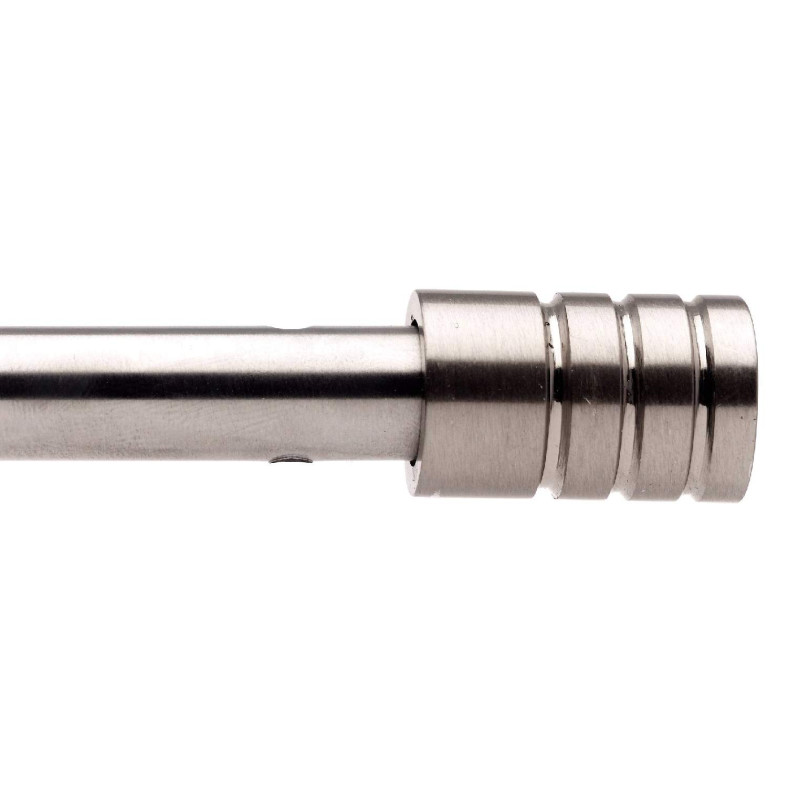 Ateliers28 Tringles Rondes pour Vitrage Métal, Ø 10, 1 Tringle Ronde Embout Cylindre 70-110CM, Chrome Mat T10016879