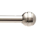 TRINGLES Rondes pour VITRAGE Metal | Ø10 | 1 Tringle Ronde Embout Boule 70-110CM | Chrome Mat