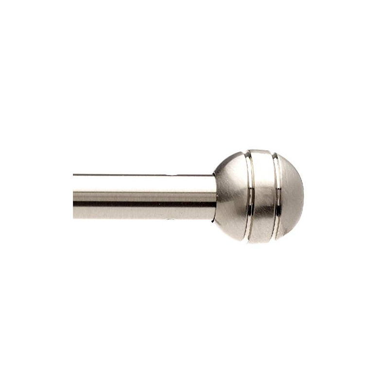TRINGLES Rondes pour VITRAGE Metal | Ø10 | 1 Tringle Ronde Embout Boule 70-110CM | Chrome Mat