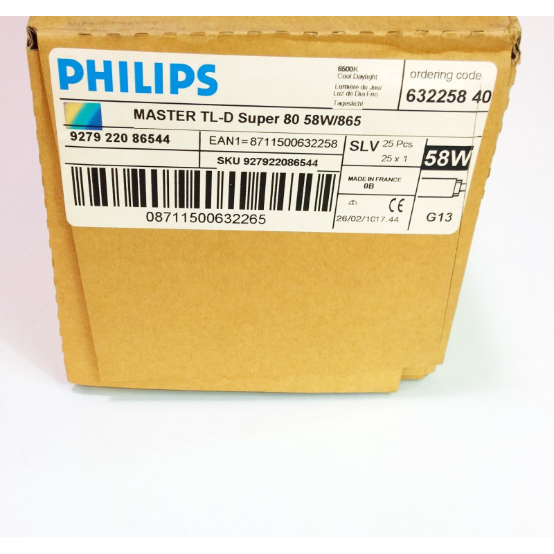 Néon 58 W/865 6500 K lumière daylight lot de 25 pz Philips cm. 150