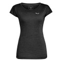 Salewa Femme Puez Melange Dry W S/S Tee T Shirt, Black Out Melange, 42 Taille Tall EU